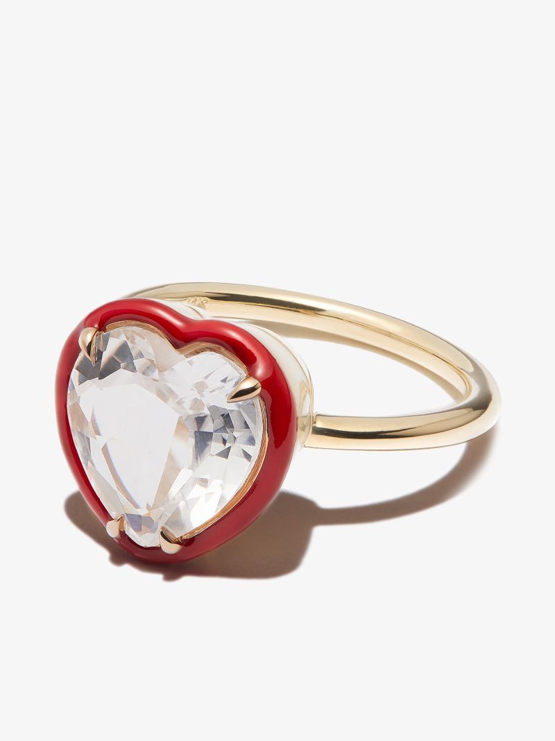 14k Yellow Gold Topaz Heart Cocktail Ring