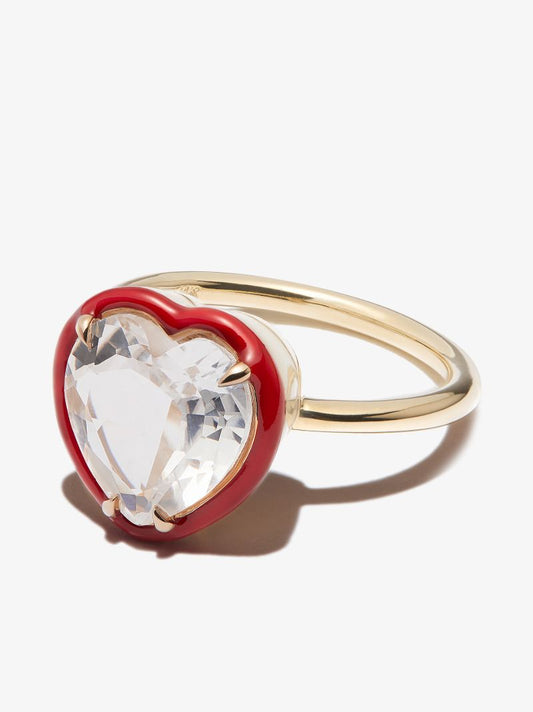 14k Yellow Gold Topaz Heart Cocktail Ring