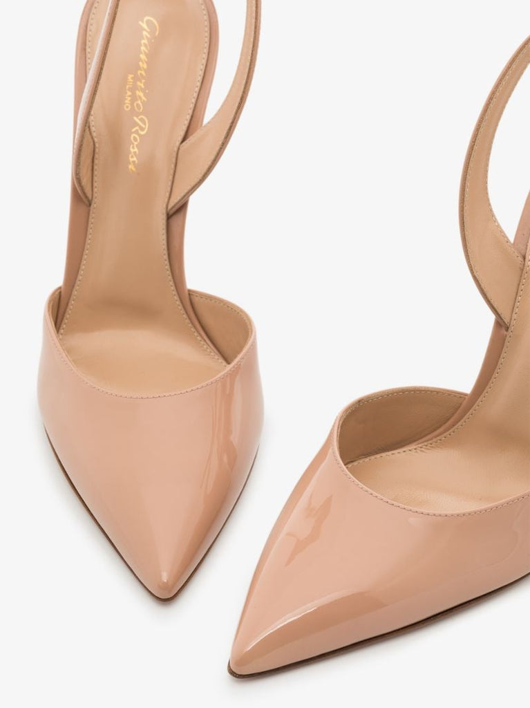 Neutral 105 Patent Leather Slingback Pumps