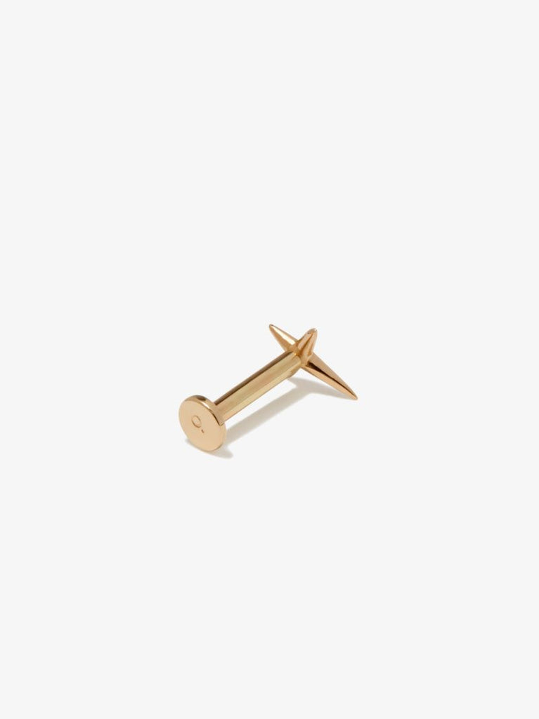 14k Yellow Gold Cross Earring
