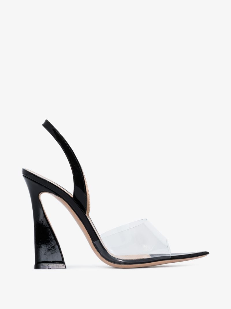 Black Aileen 105 Patent Leather Slingback Sandals