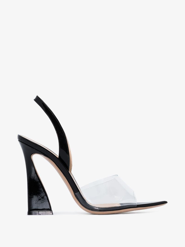 Black Aileen 105 Patent Leather Slingback Sandals