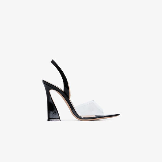 Black Aileen 105 Patent Leather Slingback Sandals