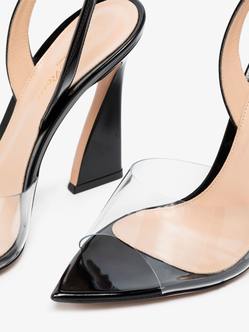 Black Aileen 105 Patent Leather Slingback Sandals