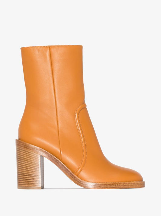 Brown 85 Leather Ankle Boots