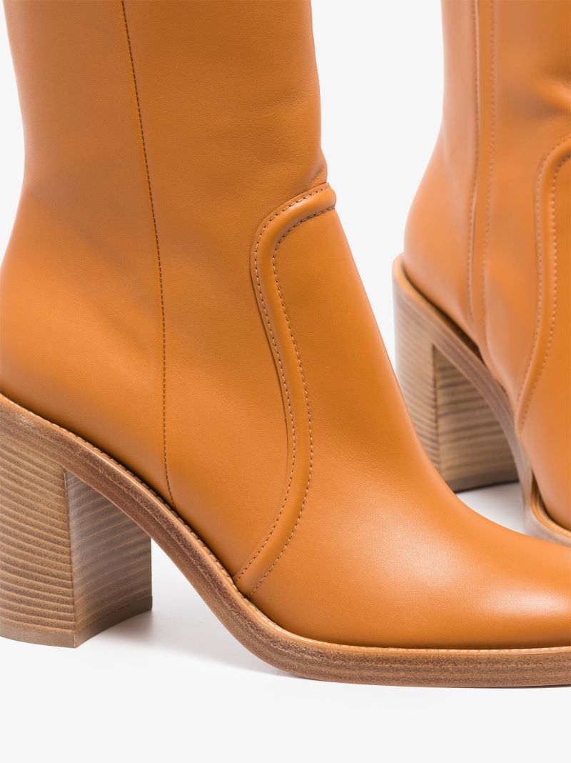 Brown 85 Leather Ankle Boots