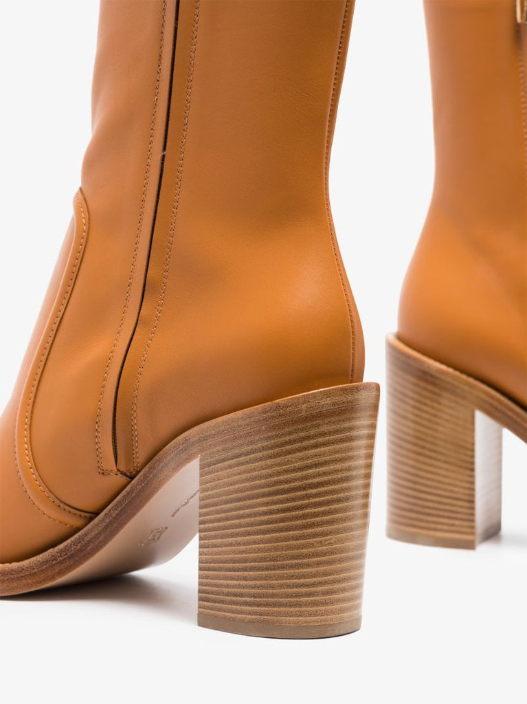 Brown 85 Leather Ankle Boots