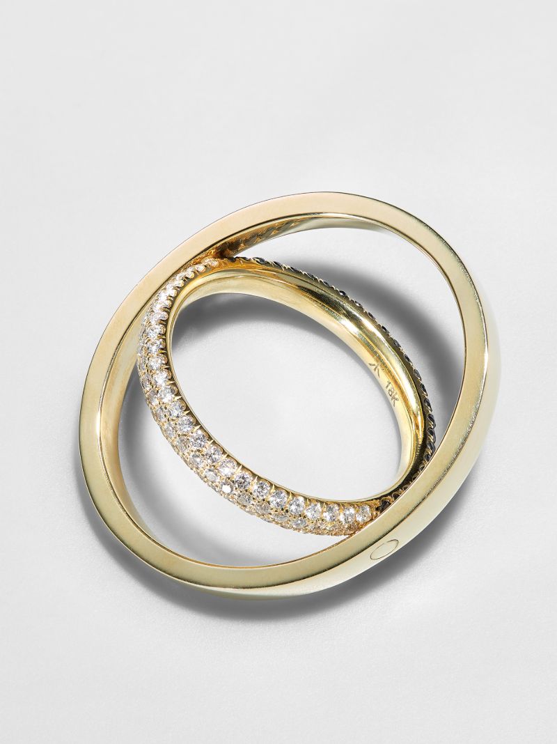 18k Yellow Gold Echo Diamond Ring