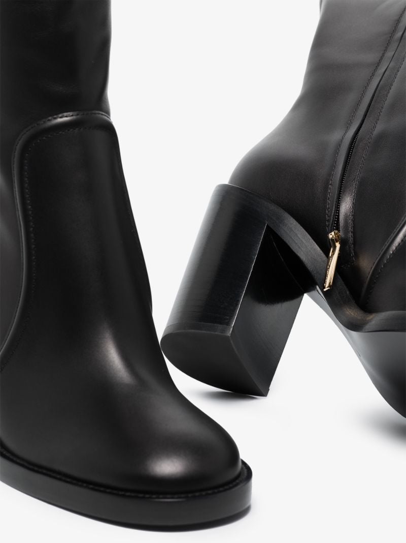 Black 85 Knee-high Leather Boots