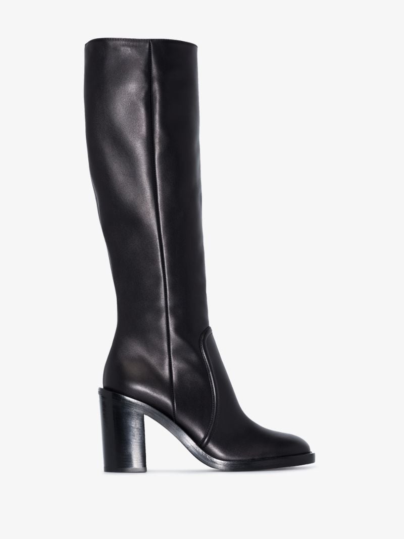 Black 85 Knee-high Leather Boots