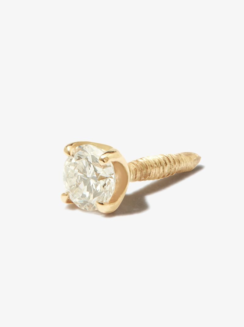 14k Yellow Gold Diamond Earring