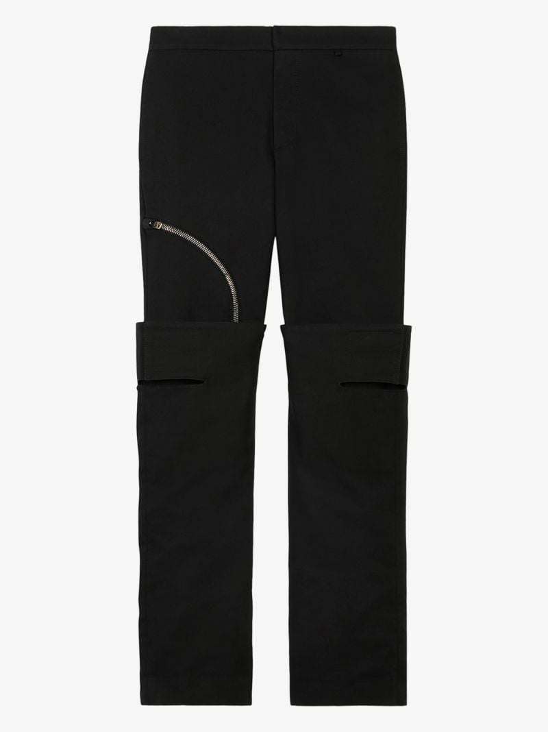 Layered Straight Leg Cotton Trousers
