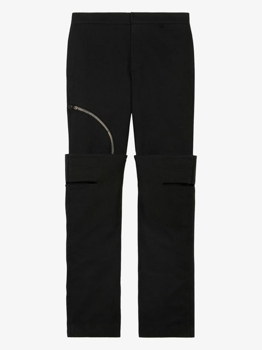 Layered Straight Leg Cotton Trousers