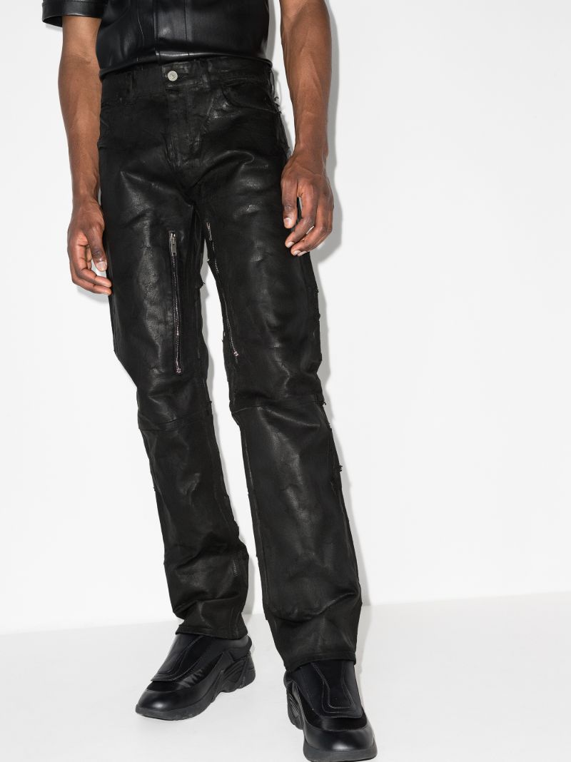 Painted Cracked Straight Leg Jeans
