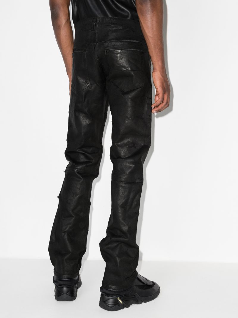 Painted Cracked Straight Leg Jeans