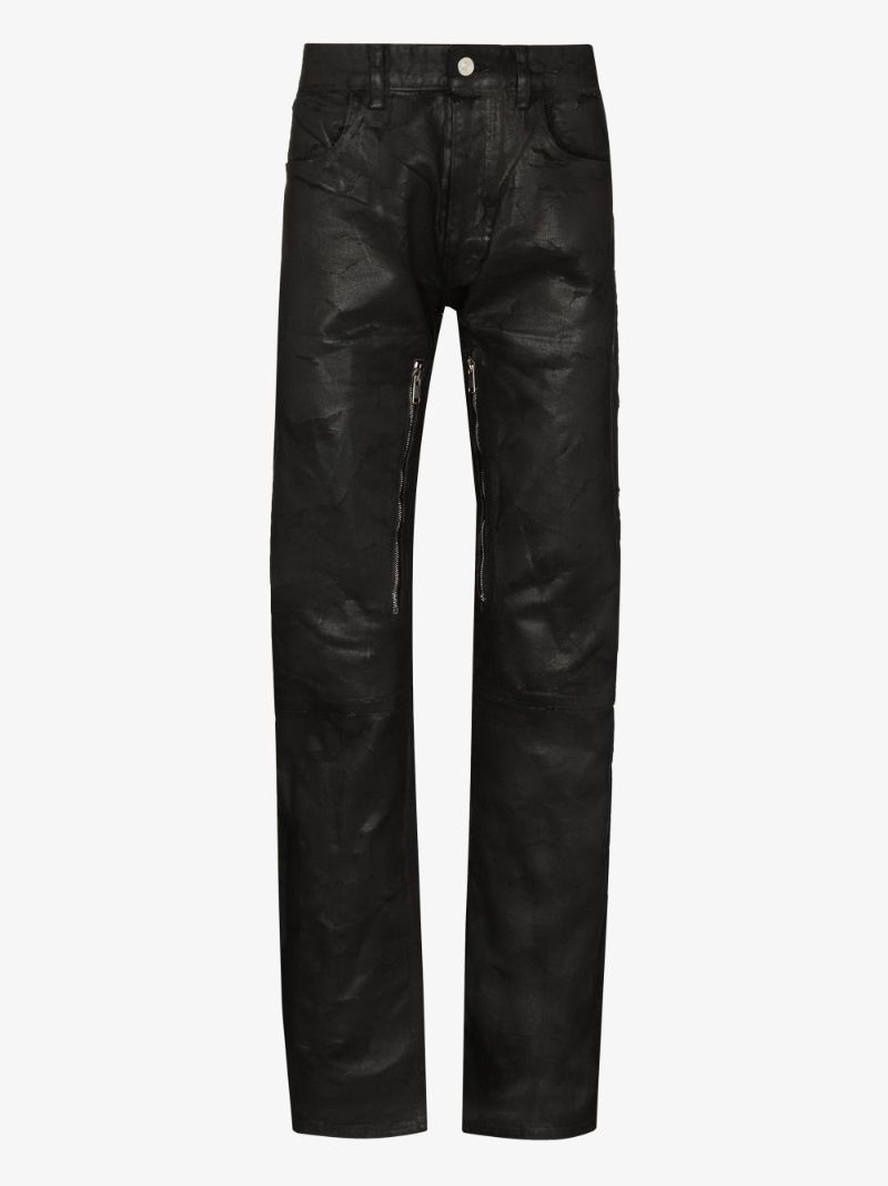 Painted Cracked Straight Leg Jeans