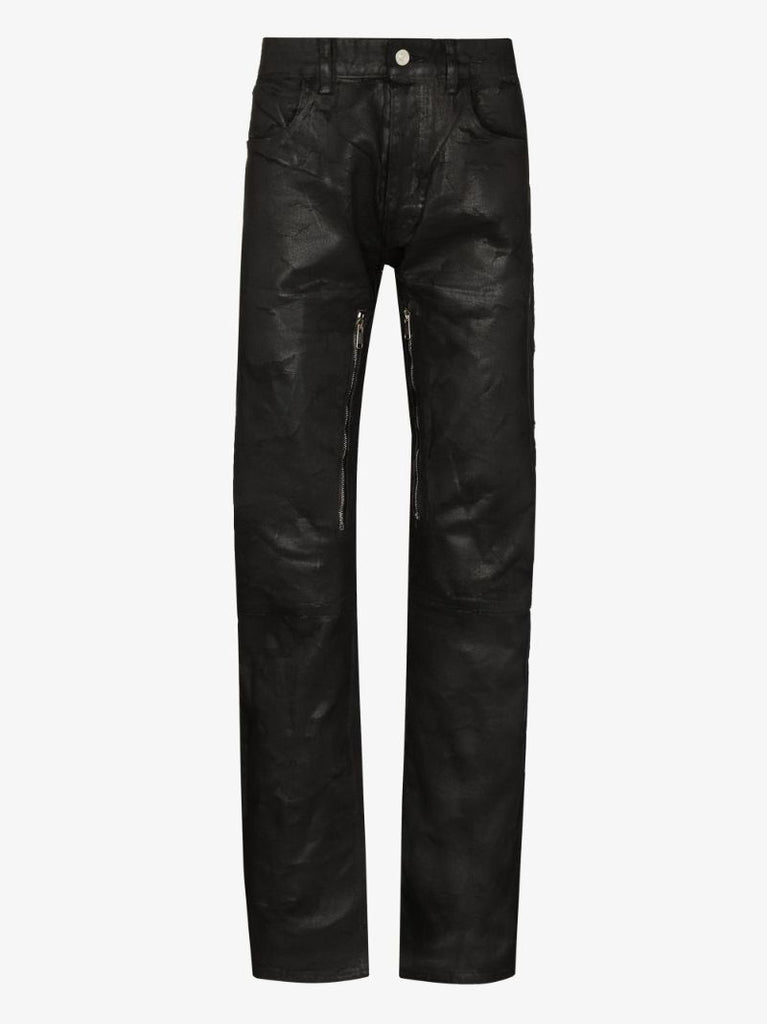 Painted Cracked Straight Leg Jeans