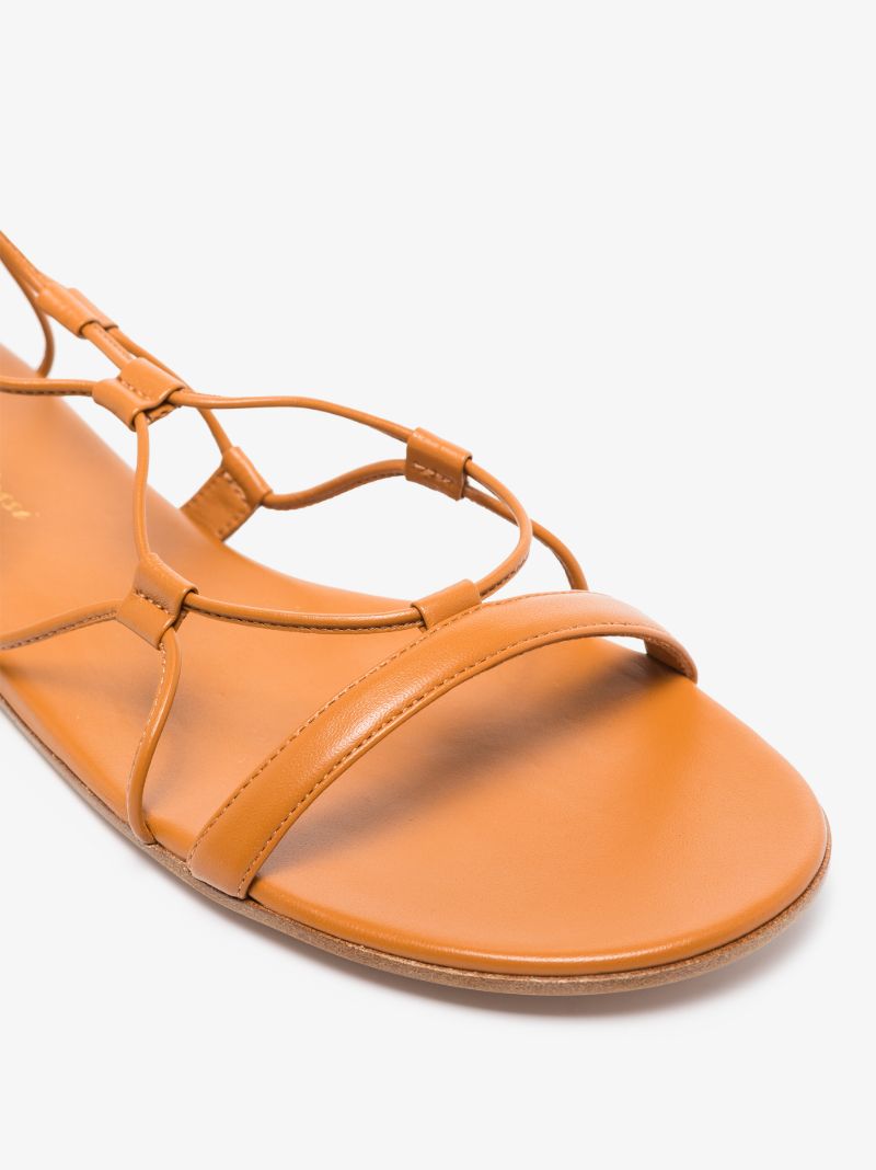 Brown Lace-up Leather Sandals