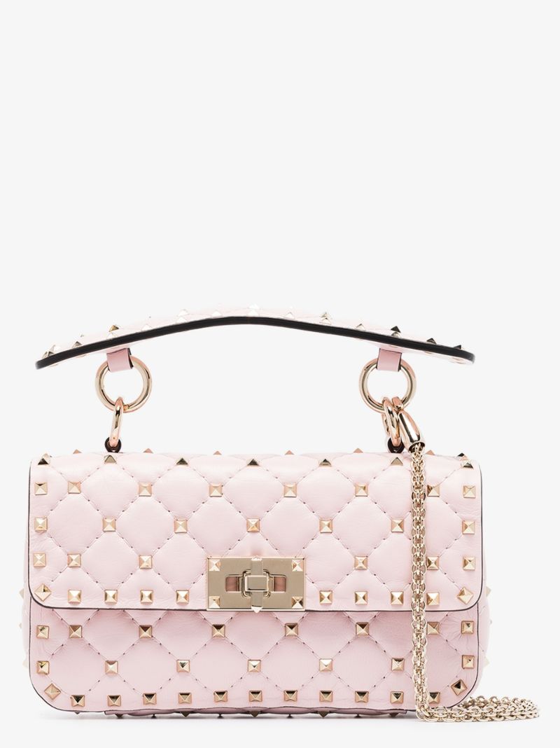 Pink Rockstud Small Spike Chain Bag