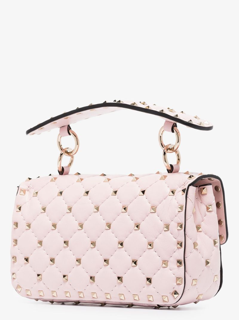 Pink Rockstud Small Spike Chain Bag