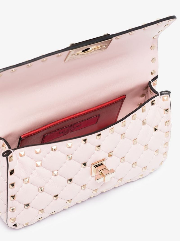 Pink Rockstud Small Spike Chain Bag