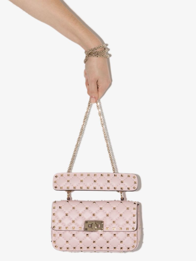 Pink Rockstud Small Spike Chain Bag