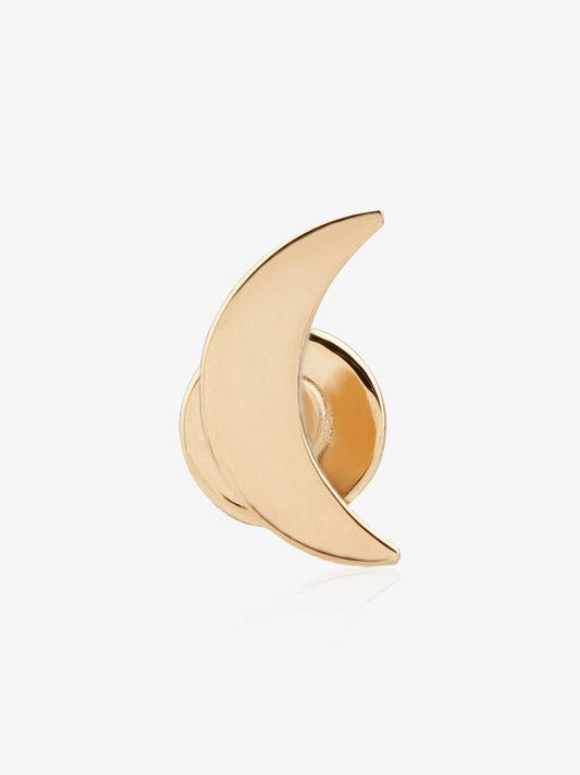 14k Yellow Gold Moon Earring