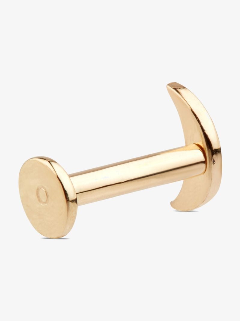 14k Yellow Gold Moon Earring