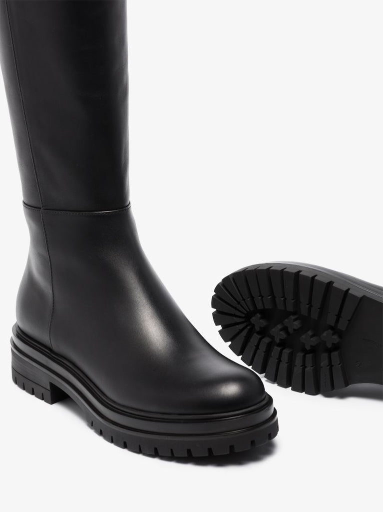 Black Quinn Over-the-knee Leather Boots