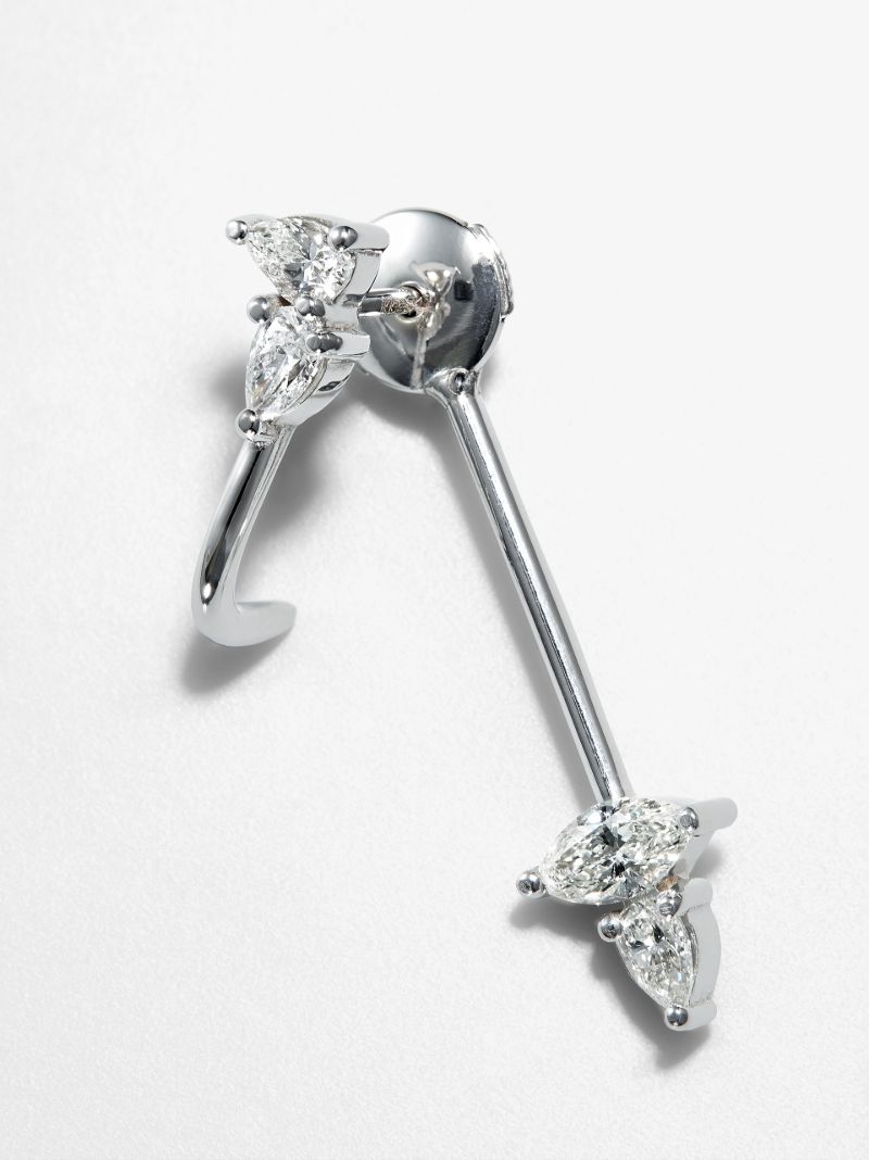 18k White Gold Petite Allora Diamond Earring
