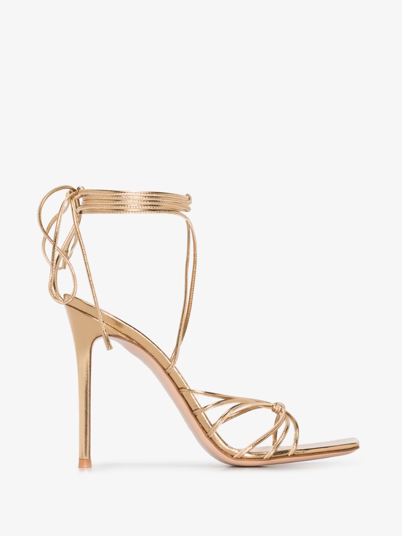 Gold 105 Ankle Wrap Leather Sandals