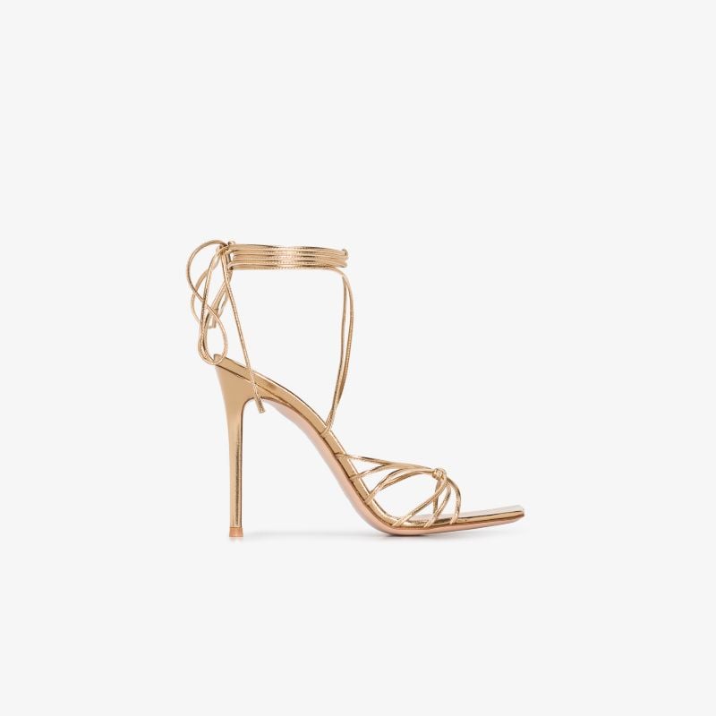 Gold 105 Ankle Wrap Leather Sandals