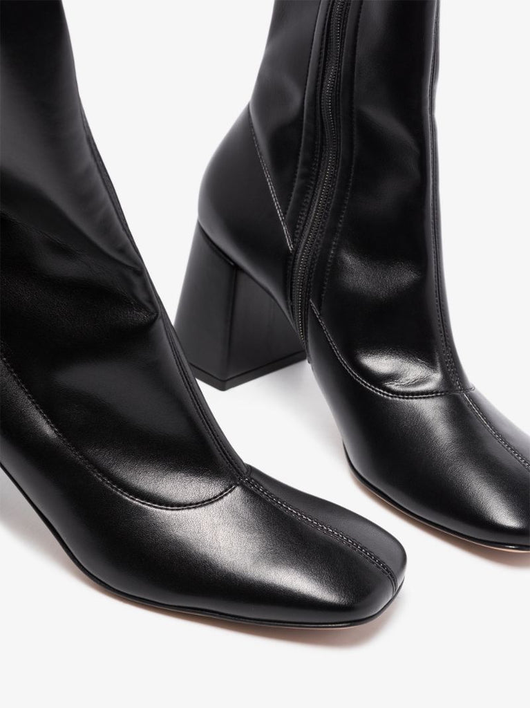 Black 70 Knee-length Leather Boots
