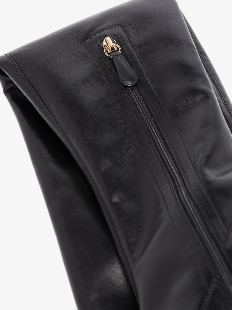 Black 70 Knee-length Leather Boots