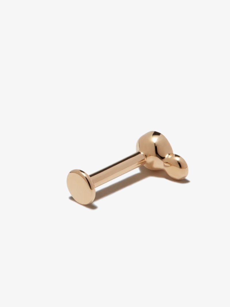 14k Yellow Gold Topaz and Onyx Stud Earring