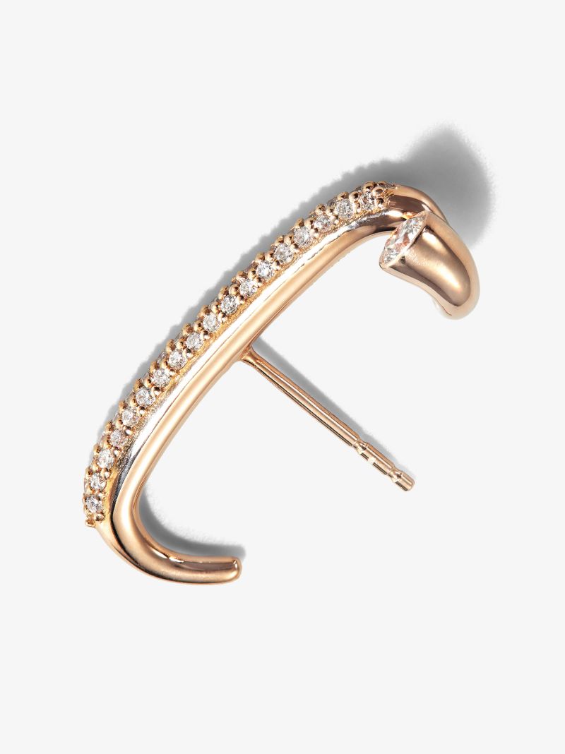 18k Rose Gold Arena Diamond Earring