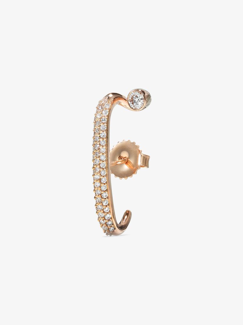 18k Rose Gold Arena Diamond Earring