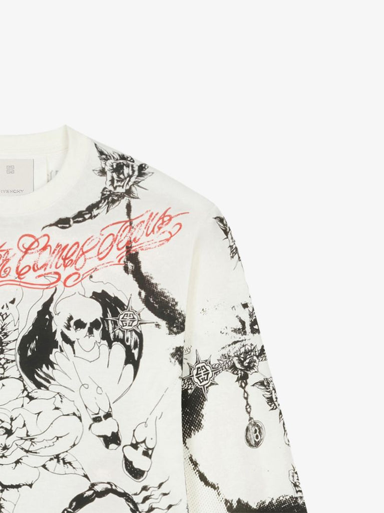 Tattoo Print Oversized Sweatshirt