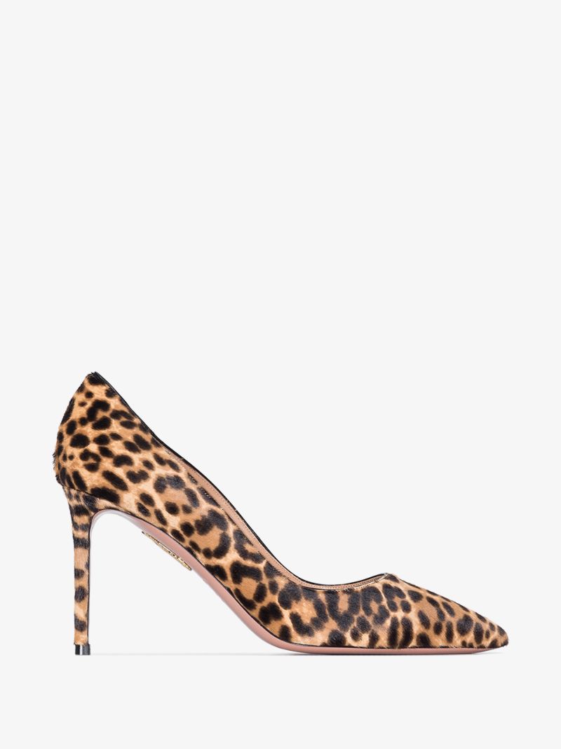 Neutral Purist Cavallino 85 Leopard Print Pumps