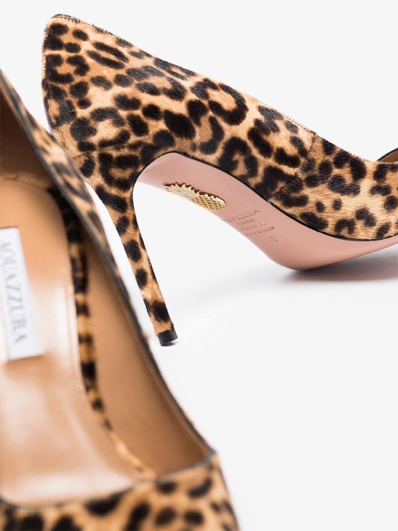 Neutral Purist Cavallino 85 Leopard Print Pumps
