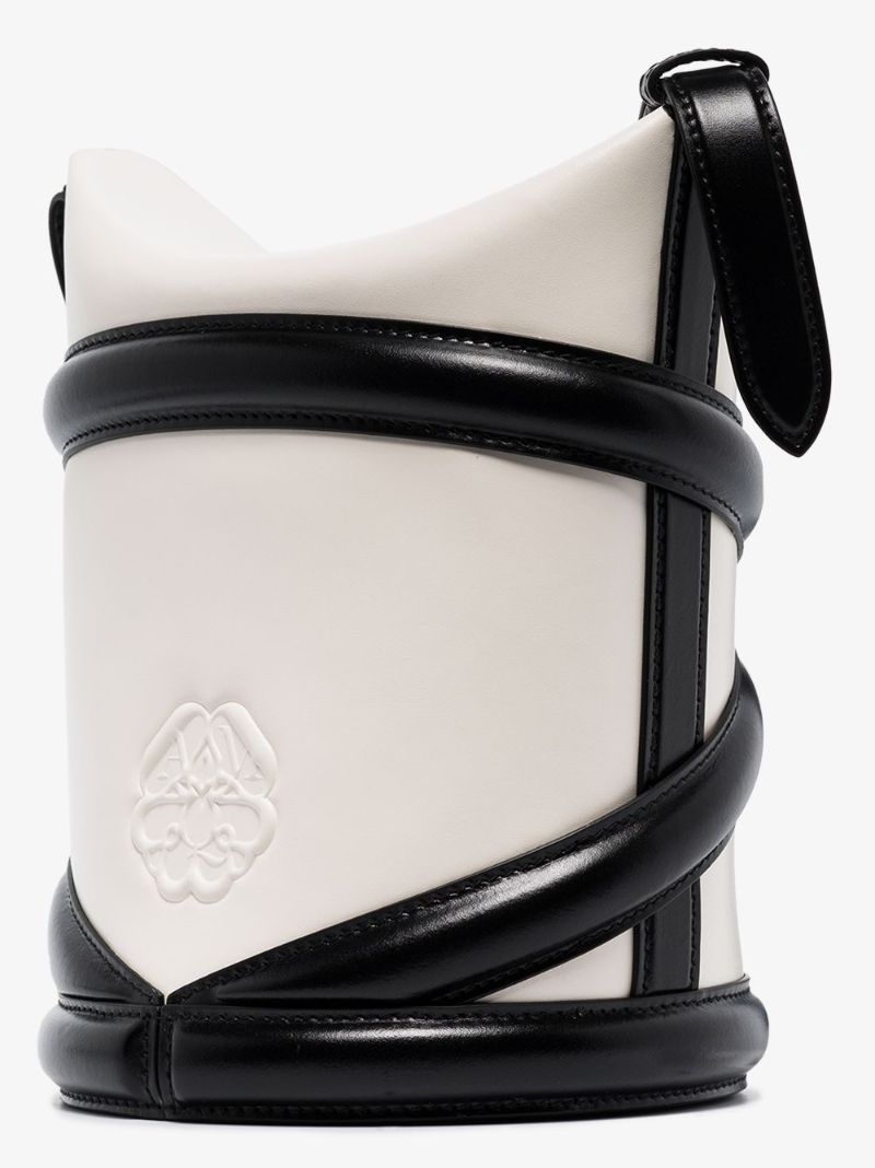 White the Curve Leather Cross Body Bag