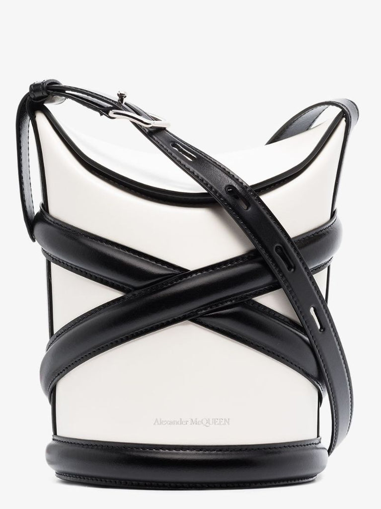 White the Curve Leather Cross Body Bag