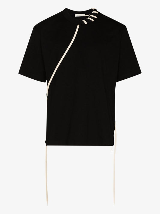 Contrasting Lace Cotton T-shirt