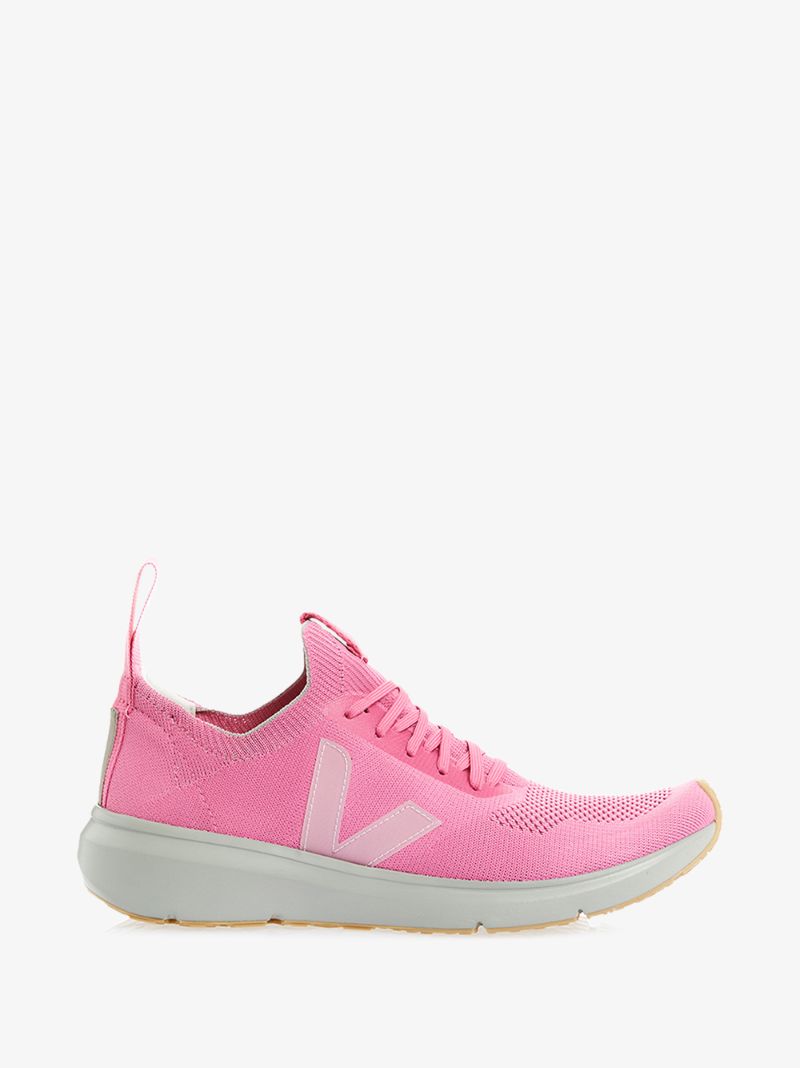 X Veja Pink V-knit Sneakers