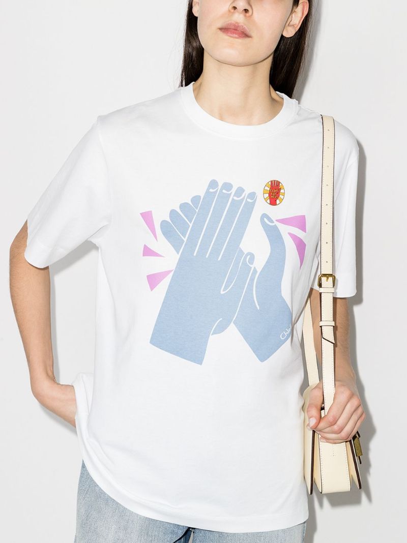 Clap Print Cotton T-shirt
