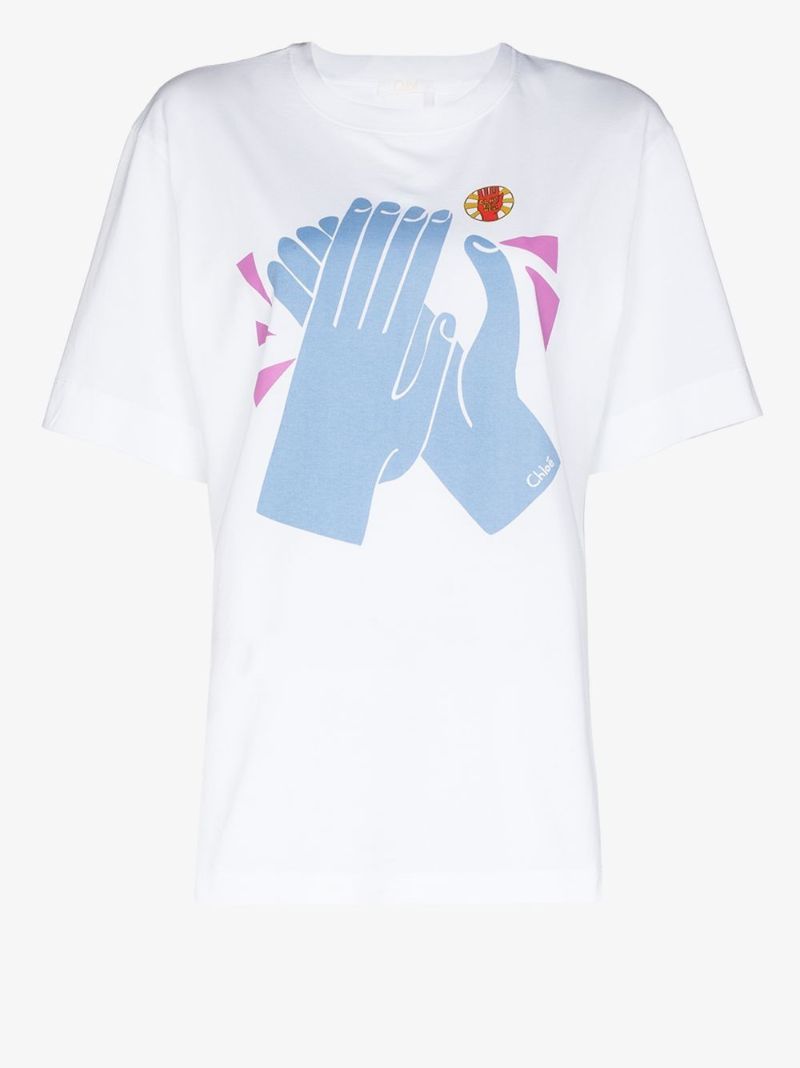 Clap Print Cotton T-shirt