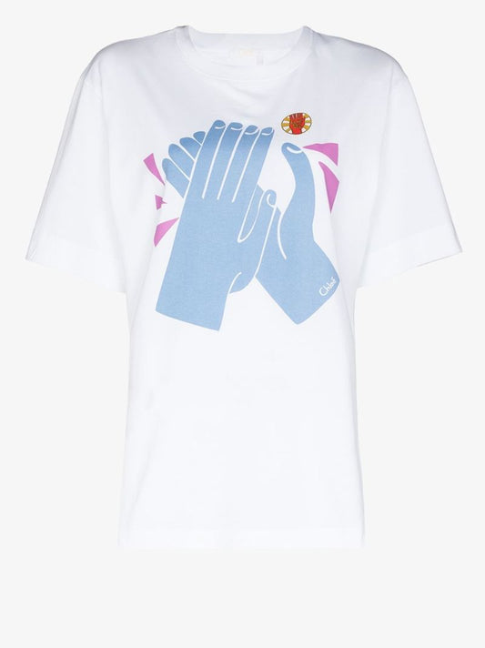 Clap Print Cotton T-shirt