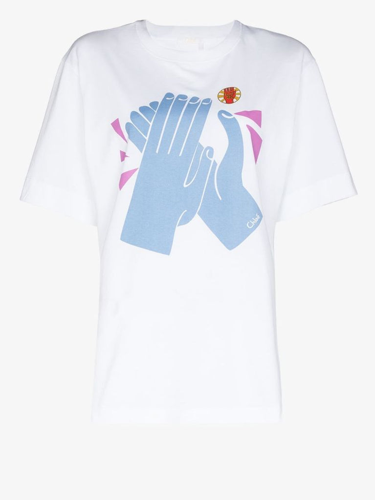 Clap Print Cotton T-shirt