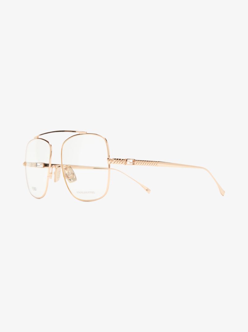 Rose Gold Tone Aviator-style Optical Glasses