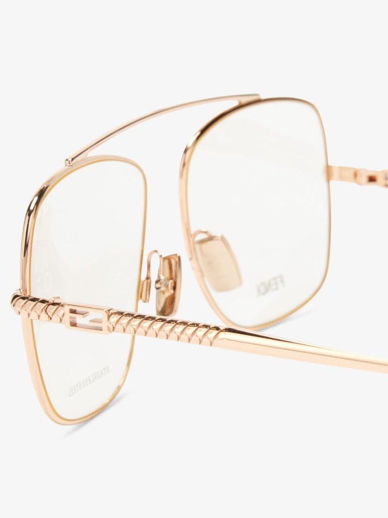 Rose Gold Tone Aviator-style Optical Glasses